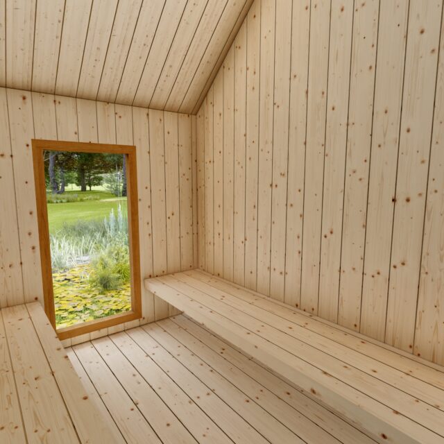sauna, hout, outdoor